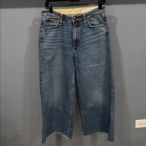 Rag & Bone The Sofie High Rise Wide Ankle Jeans Casual Relaxed 28 in Pebble